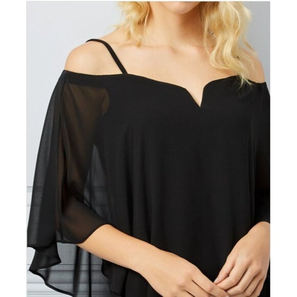 Le Chateau Women Chiffon Off-the-Shoulder Cape Dress XXL - Picture 4 of 9